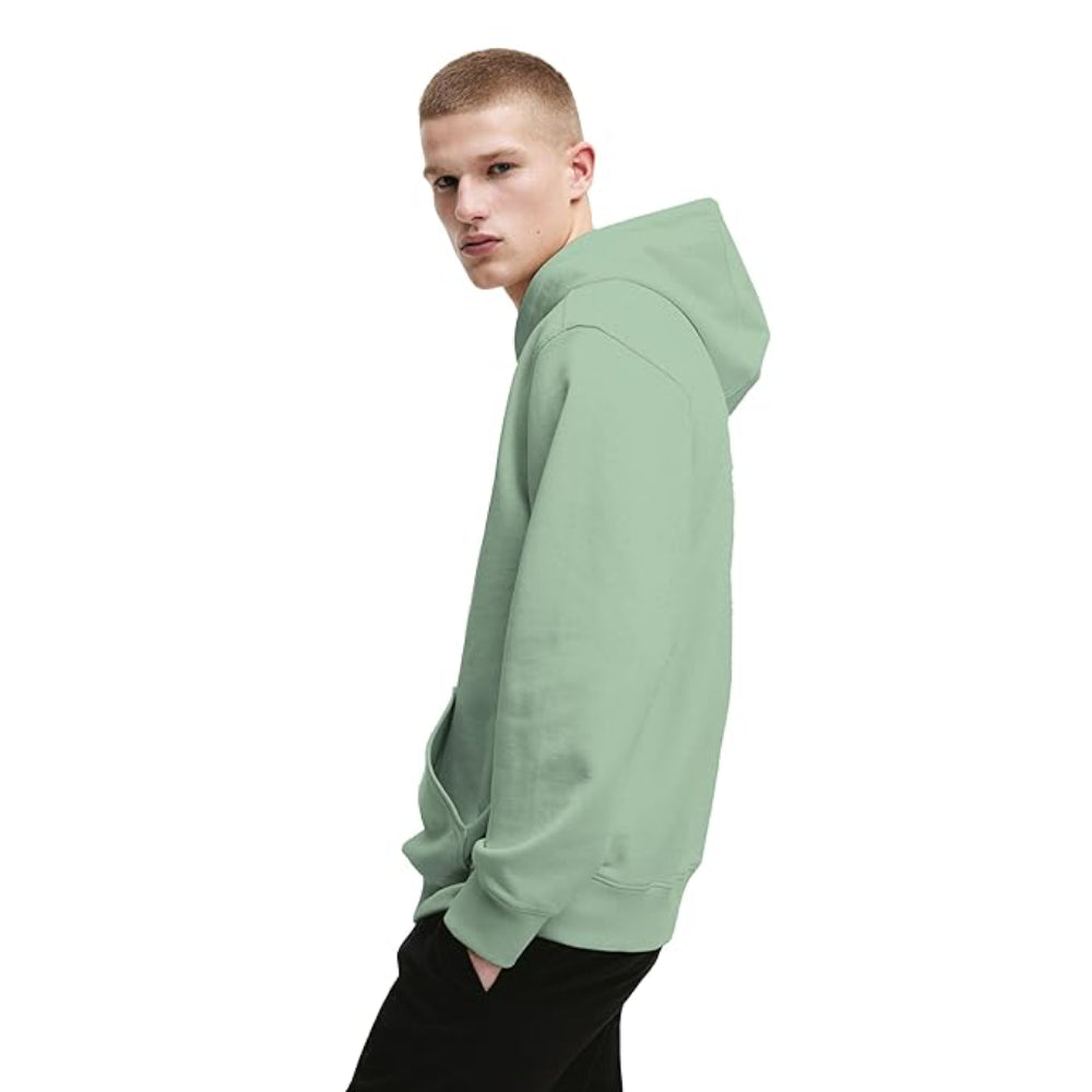 Mens Cotton Fleece Plain Pista Hoodie