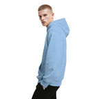 Mens Cotton Fleece Plain Sky Blue Hoodie