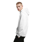 Mens Cotton Fleece Plain White Hoodie