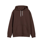 Mens Cotton Fleece Plain Brown Hoodie