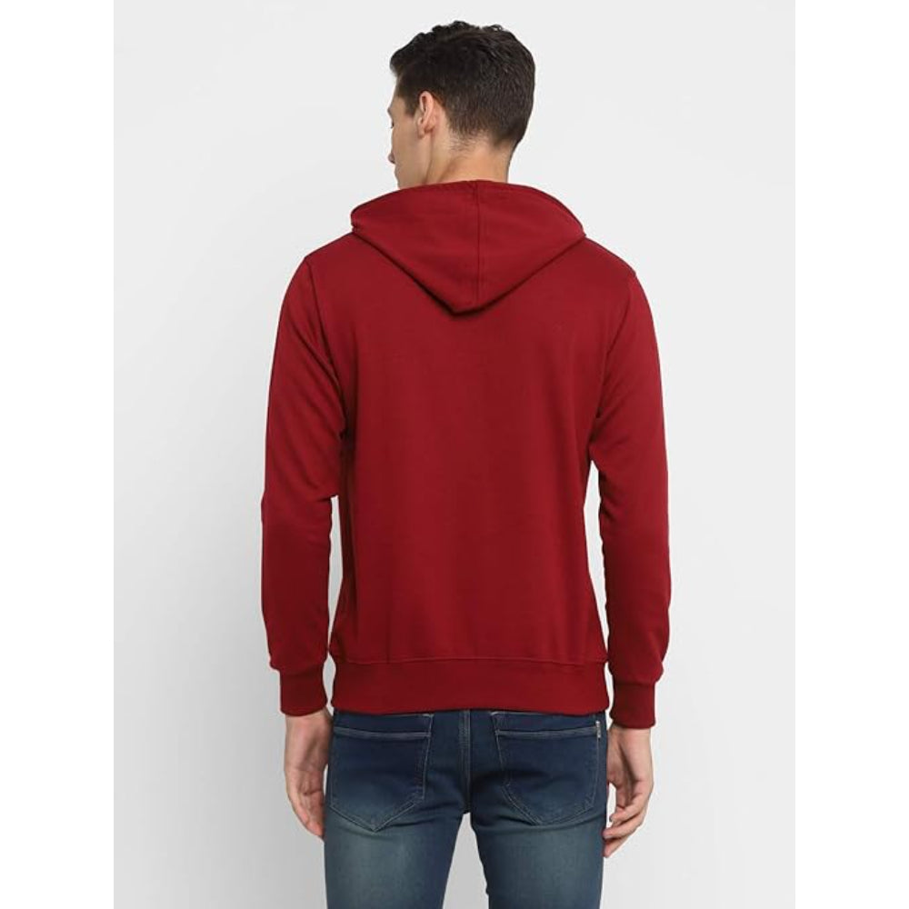 Mens Fleece Plain Cherry Hoodie