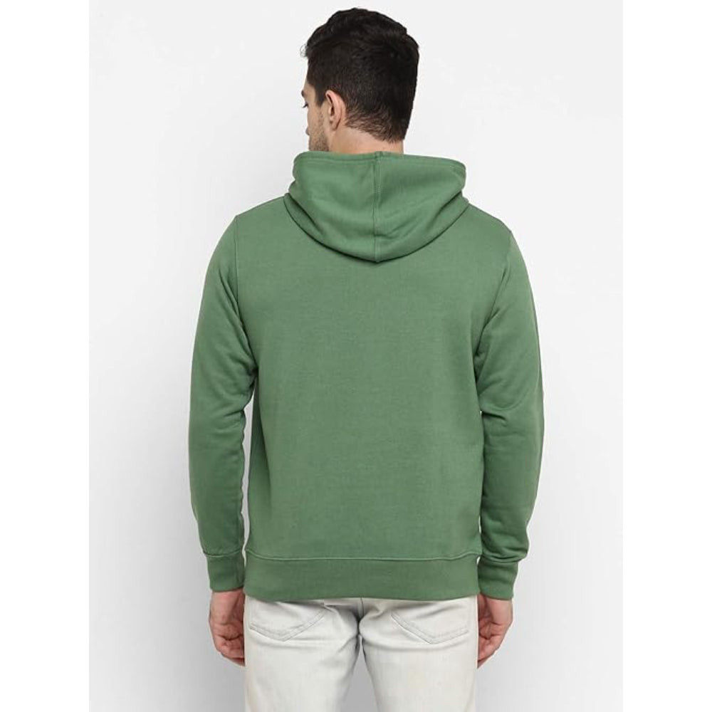 Mens Fleece Plain Green Hoodie