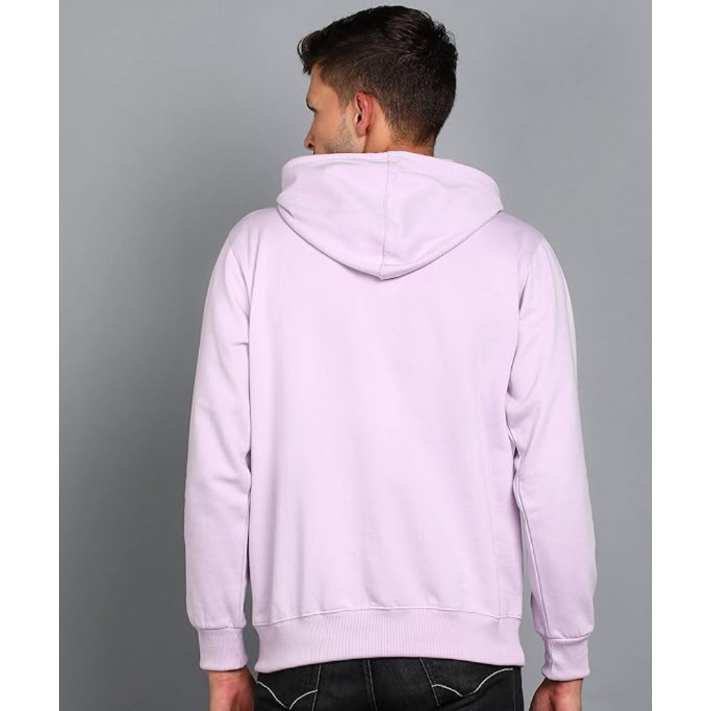 Mens Fleece Plain Light Purple Hoodie