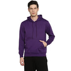 Mens Fleece Plain Purple Hoodie