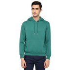 Mens Fleece Plain Sports Green Hoodie
