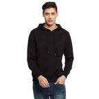 Mens Fleece Plain Black Hoodie