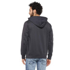 Mens Fleece Plain Charcoal Hoodie