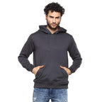 Mens Fleece Plain Charcoal Hoodie