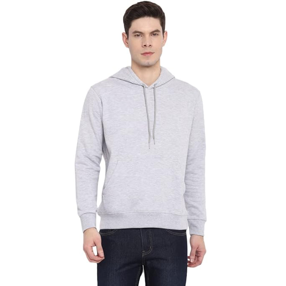 Mens Fleece Plain Melange Hoodie