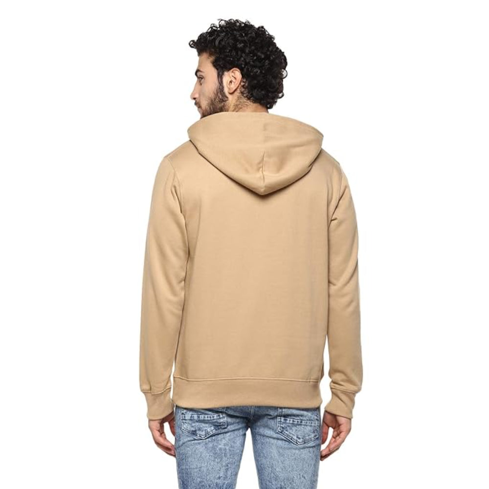 Mens Fleece Plain Biscuit Hoodie