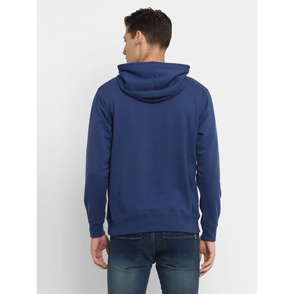 Mens Fleece Plain Cobalt Blue Hoodie