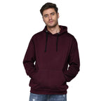 Men Plain Solid Burgundy Hoodie