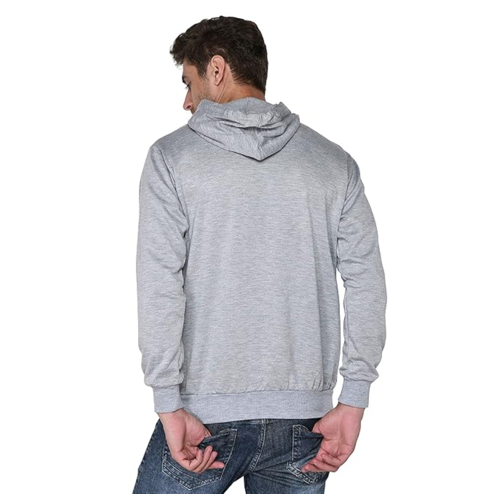 Men Plain Solid Grey Hoodie