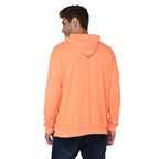 Men Plain Solid Orange Hoodie