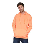 Men Plain Solid Orange Hoodie