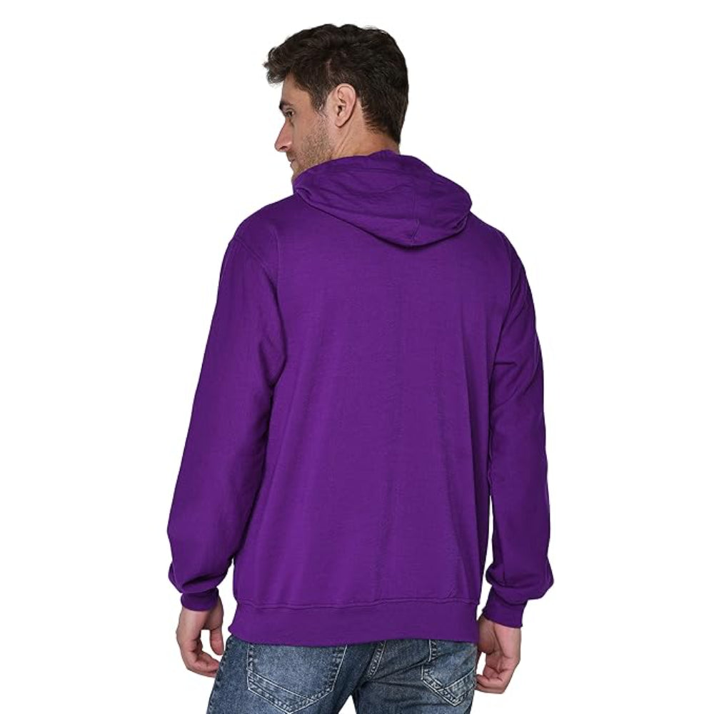 Men Plain Solid Purple Hoodie