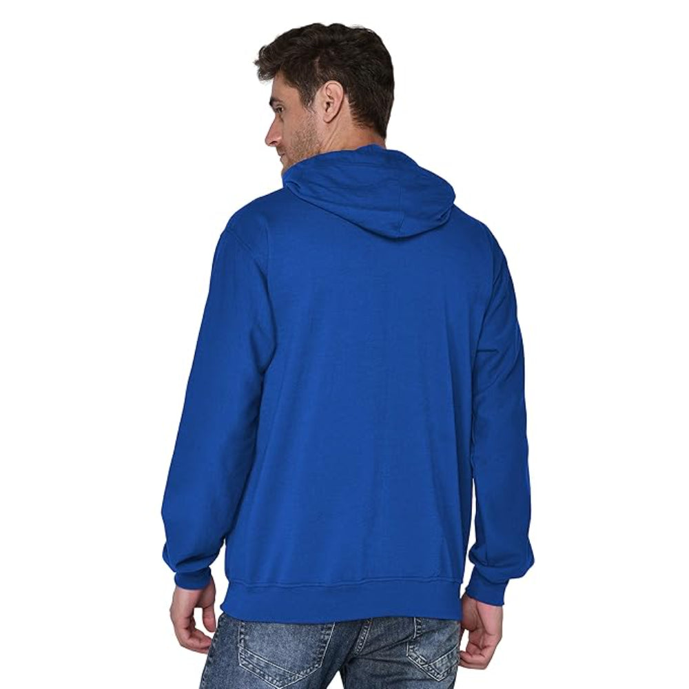 Men Plain Solid Royal Blue Hoodie