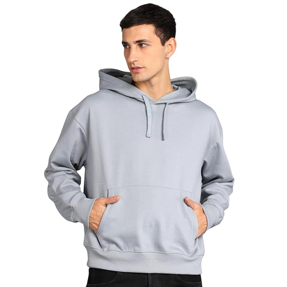 Men's Cotton Oversize Grey Hoodie