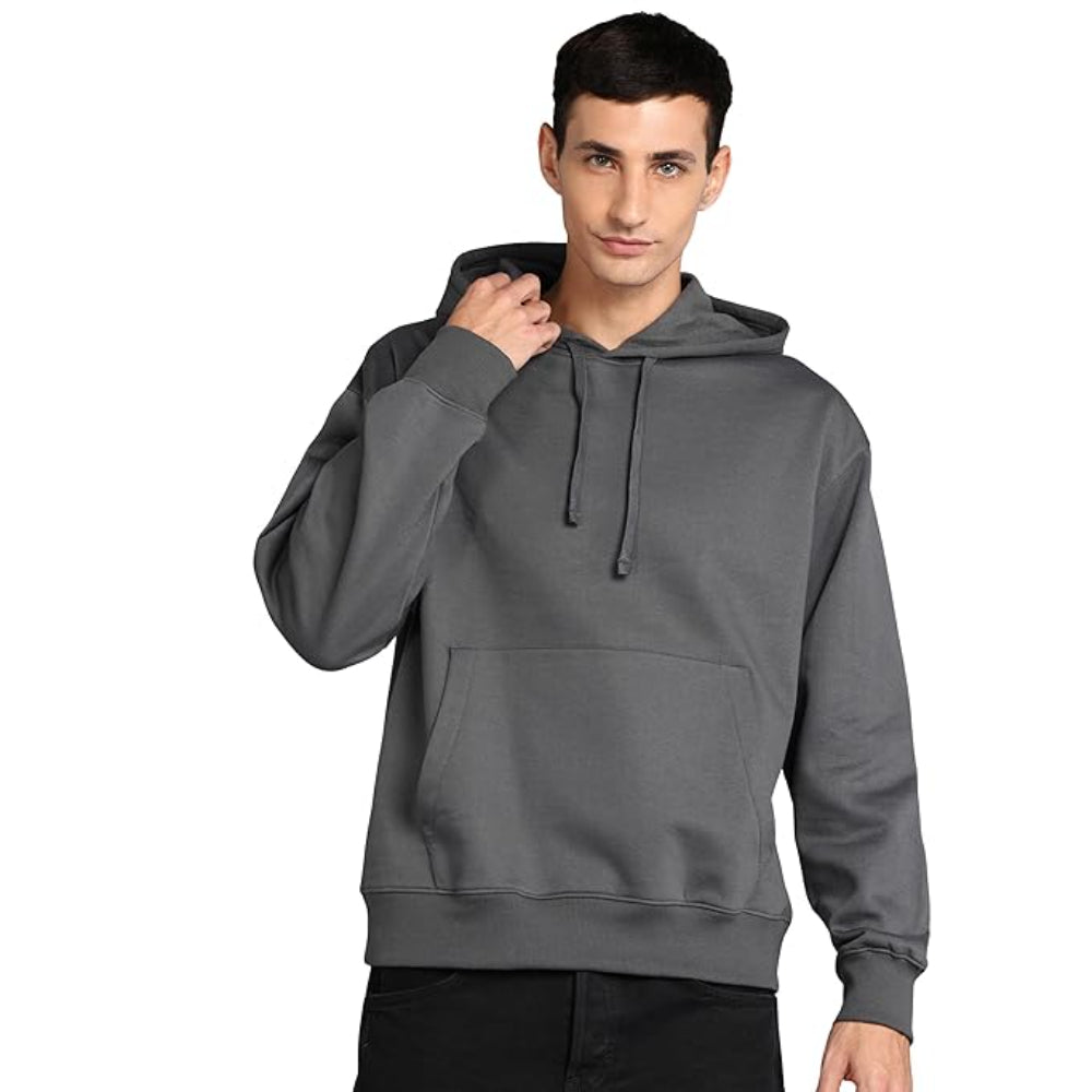 Men's Cotton Oversize Dark Grey Hoodie