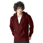 Men Cotton Fleece Maroon Hoodie.