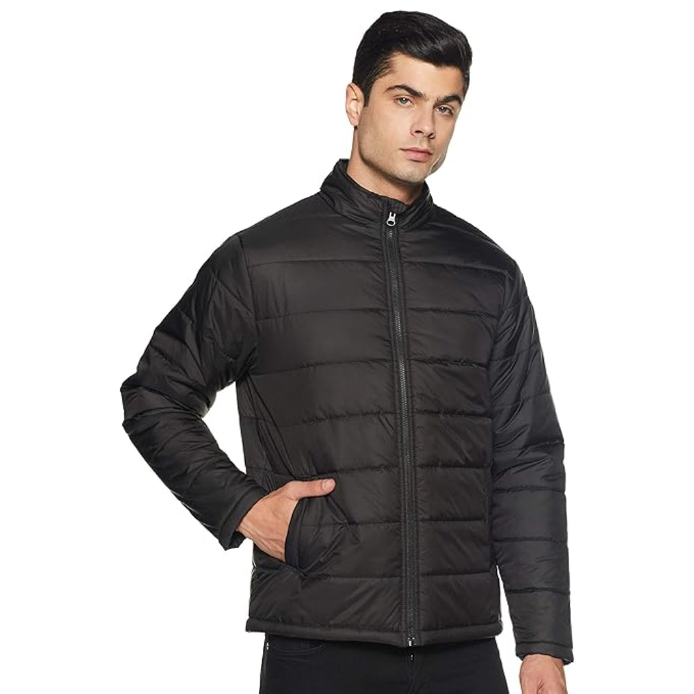 Men's Polyester Standard Black Jacket