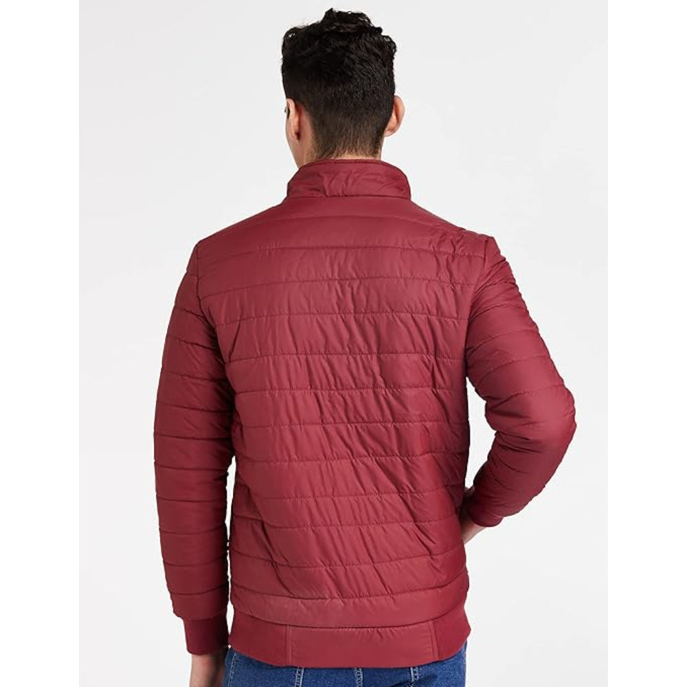 Men's Polyester Standard Maroon Jacket