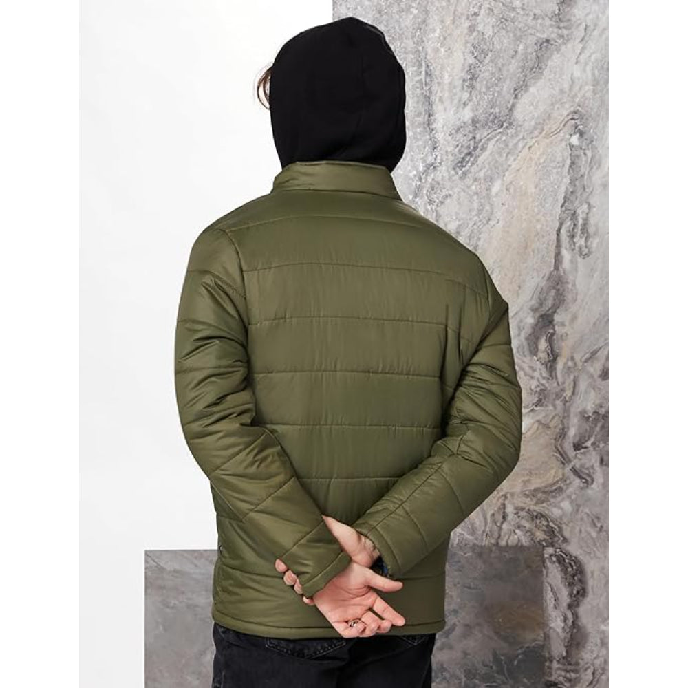 Men's Polyester Standard Olive Jacket