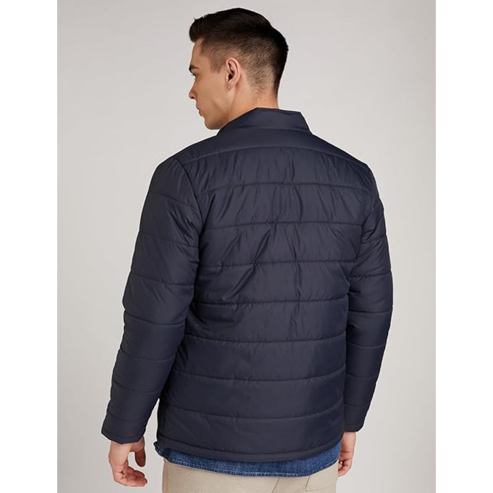 Men's Polyester Standard Navy Blue Jacket
