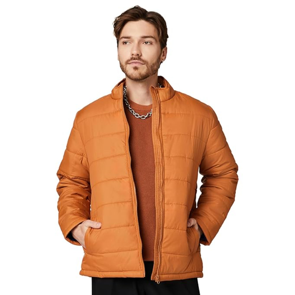 Men's Polyester Standard Orange Jacket