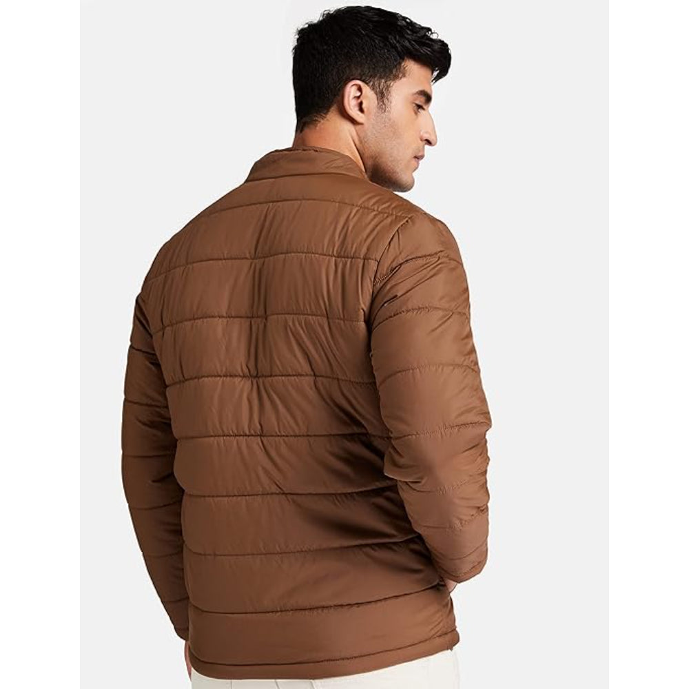 Men's Polyester Standard Dark Brown Jacket