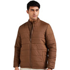 Men's Polyester Standard Dark Brown Jacket
