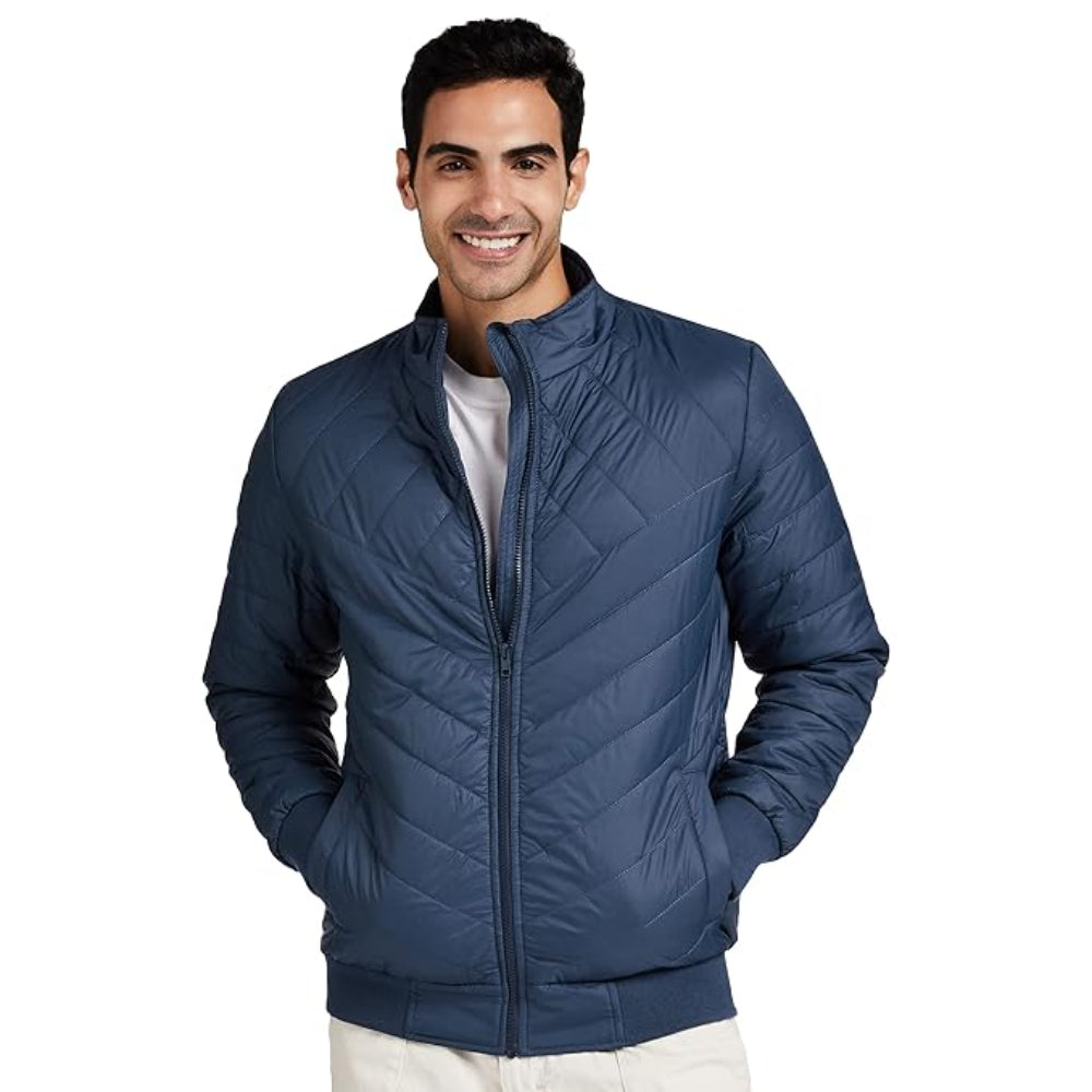 Men's Polyester Standard Airforce Blue Jacket