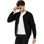 Men's Loopknit Regular Fit Black Jacket