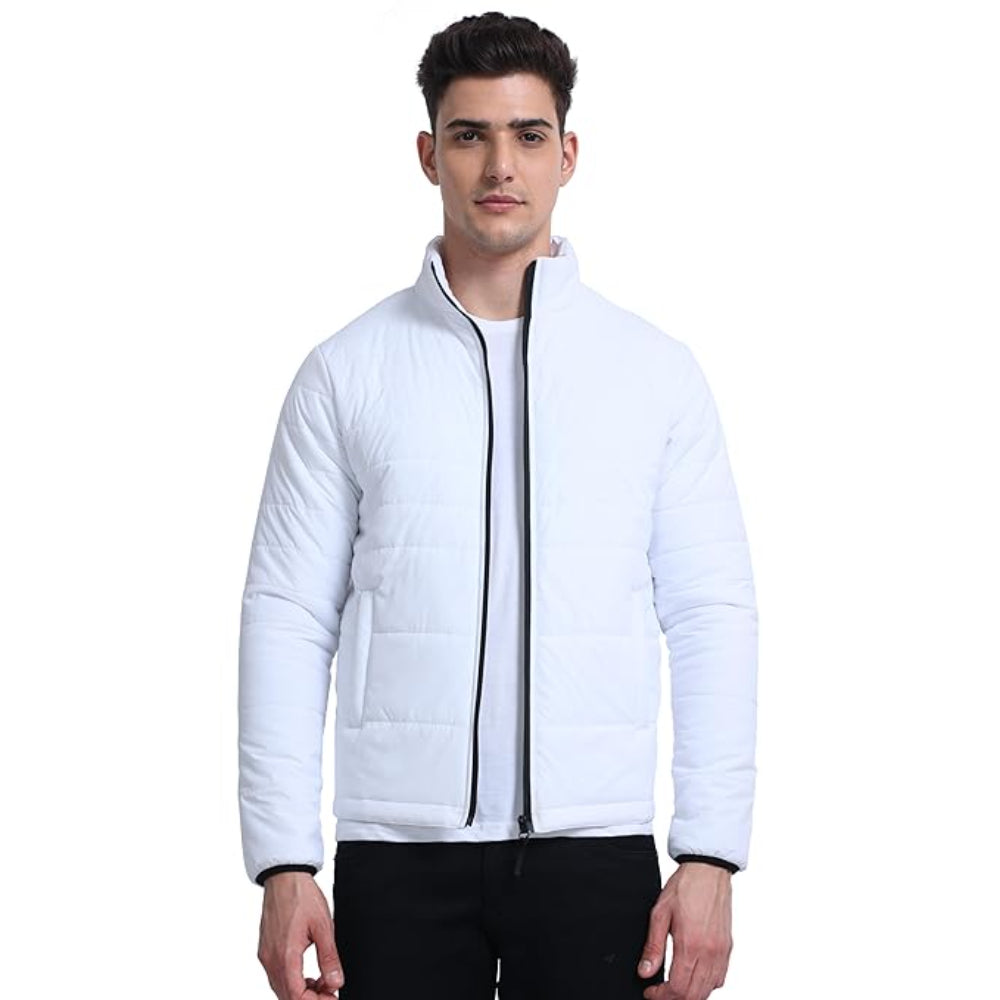 Men Bomber Puffer White Jacket