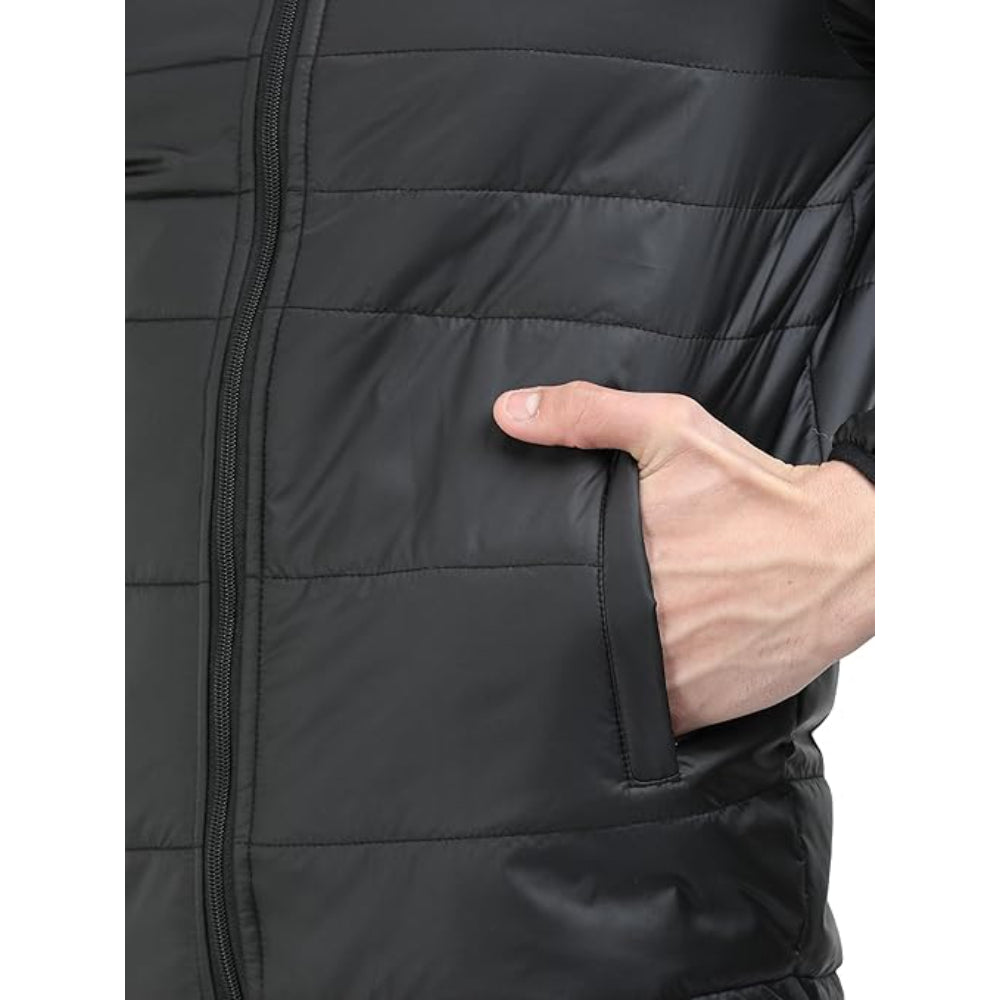 Men Bomber Puffer Black Jacket