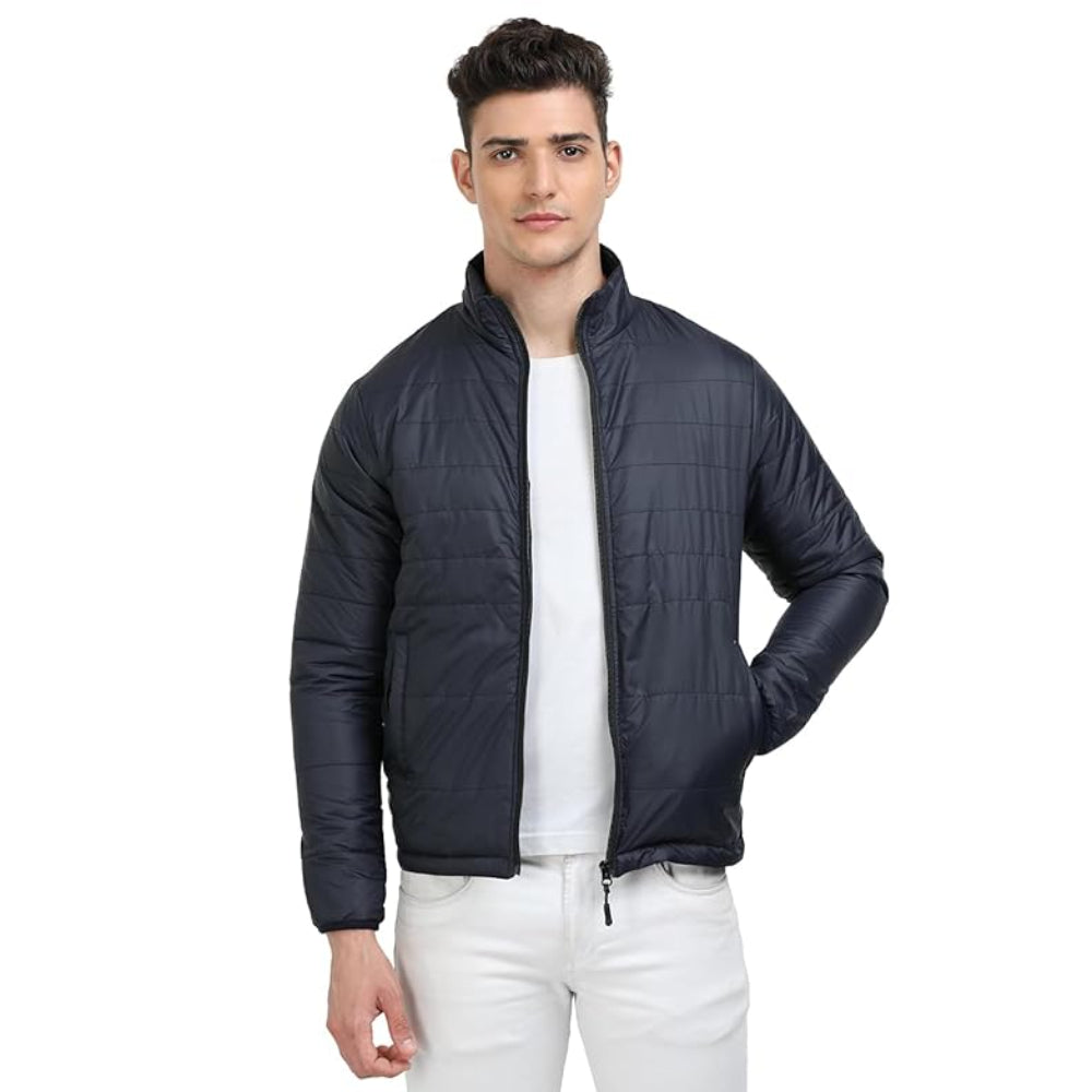 Men Bomber Puffer Navy Blue Jacket