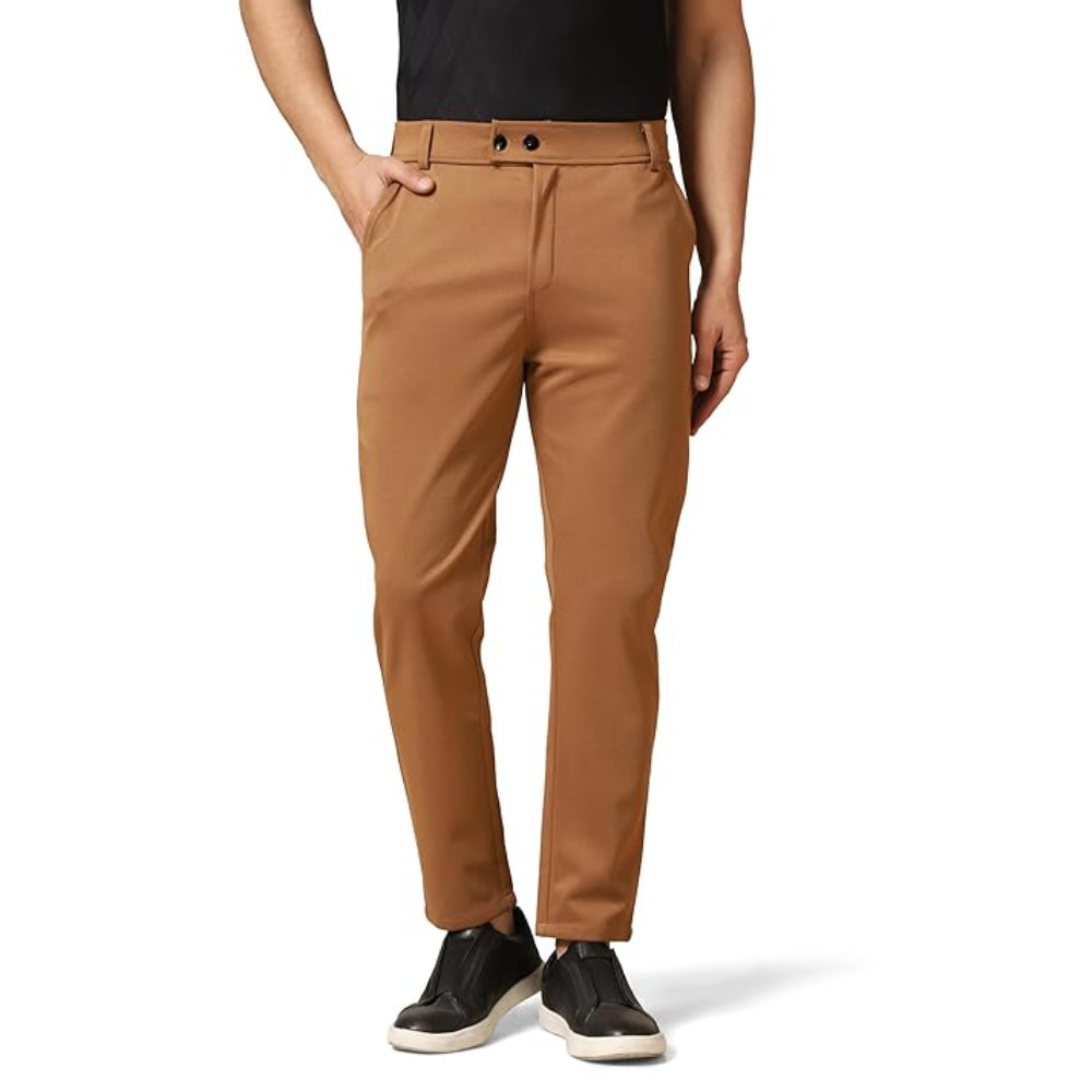 Men's Regular Casual Brown Pants