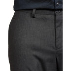 Men's Stretchable Formal Charcoal Solid Pants
