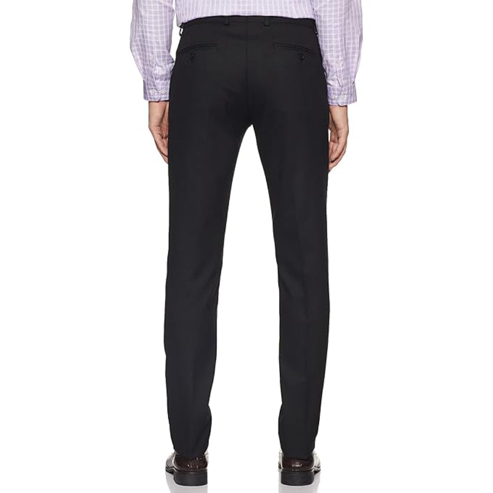 Men's Stretchable Formal Jet Black Pants
