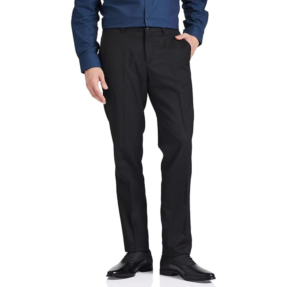 Men's Stretchable Formal Jet Black Pants