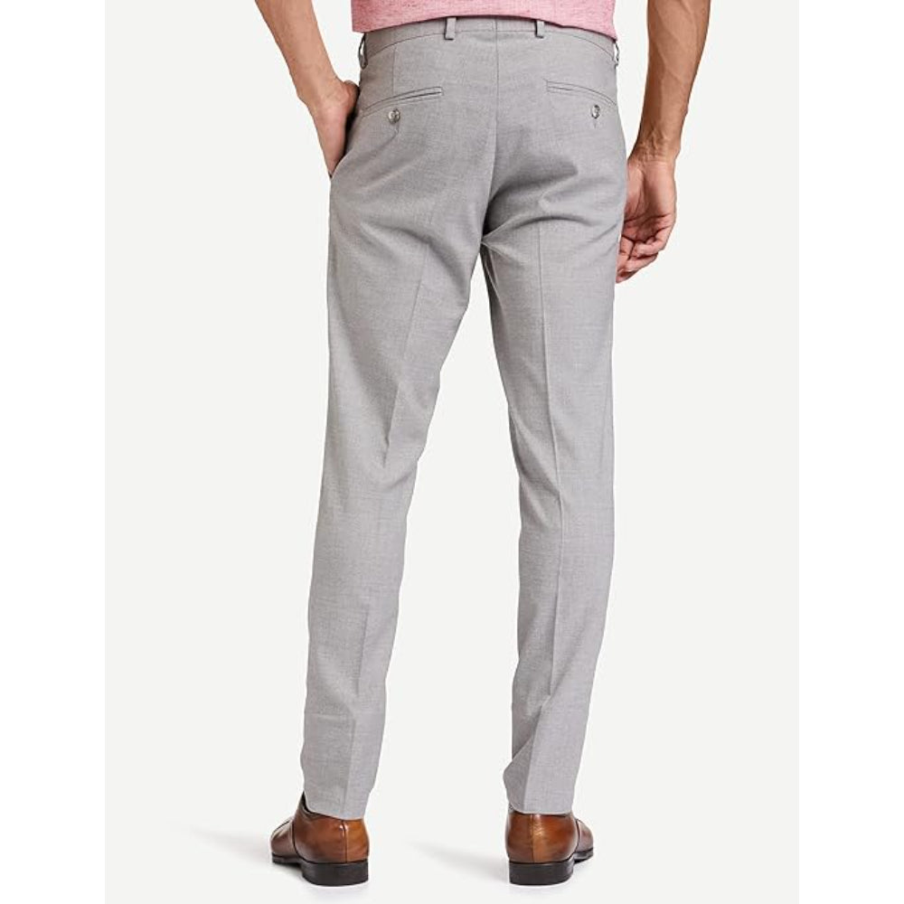 Men's Stretchable Formal Light Grey Melange Pants