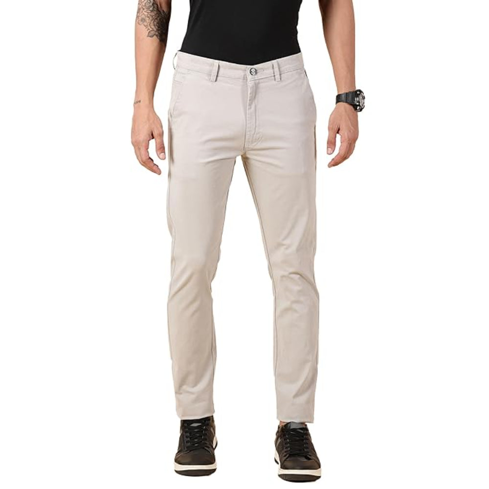 Men Chinos Casual Ash Grey Trousers