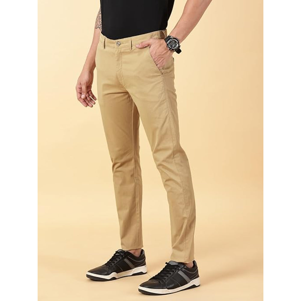 Men Chinos Casual Camel Beige Trousers