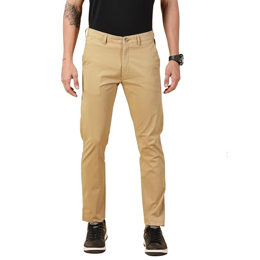 Men Chinos Casual Camel Beige Trousers