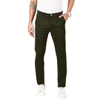 Men Chinos Casual Olive Trousers