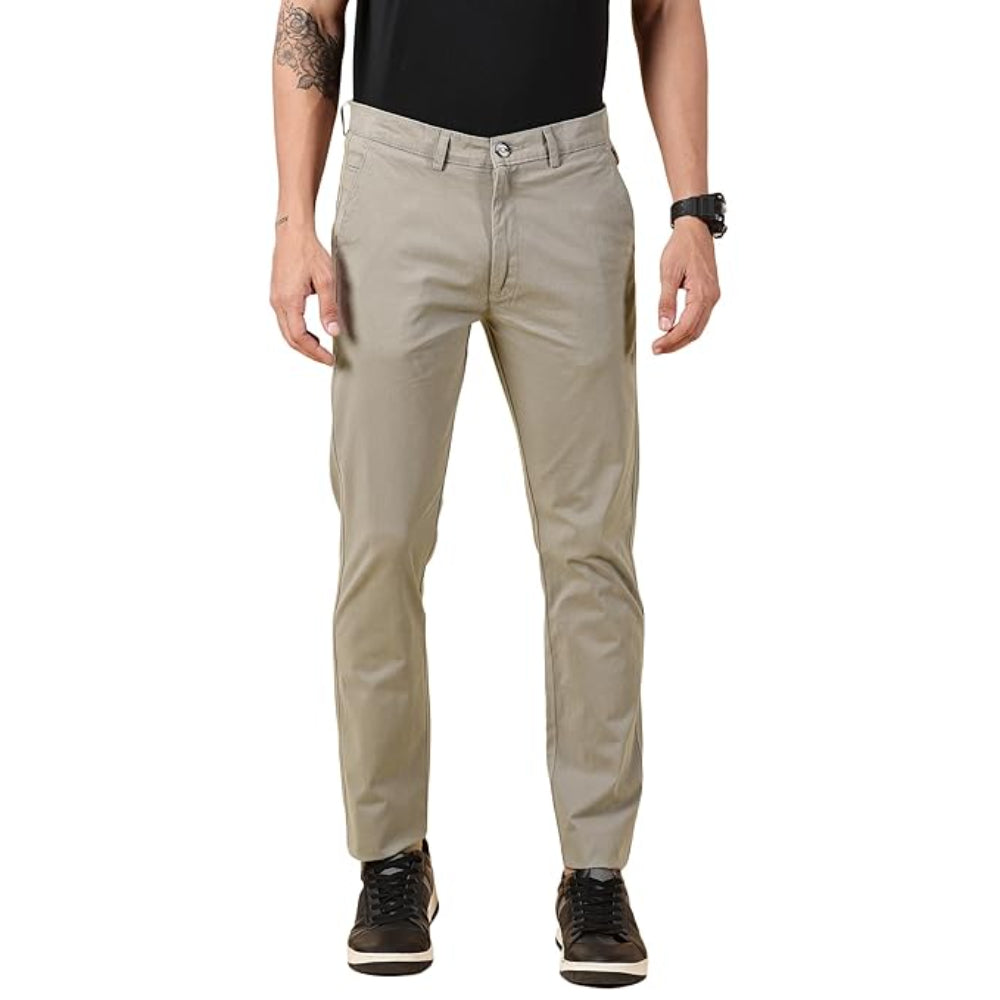 Men Chinos Casual Stone Grey Trousers