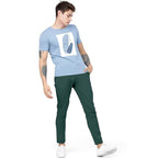Men Plain Regular Fit Forest Green Pant