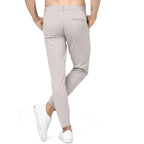 Men Plain Regular Fit Off White Pant