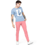 Men Plain Regular Fit Pink Pant