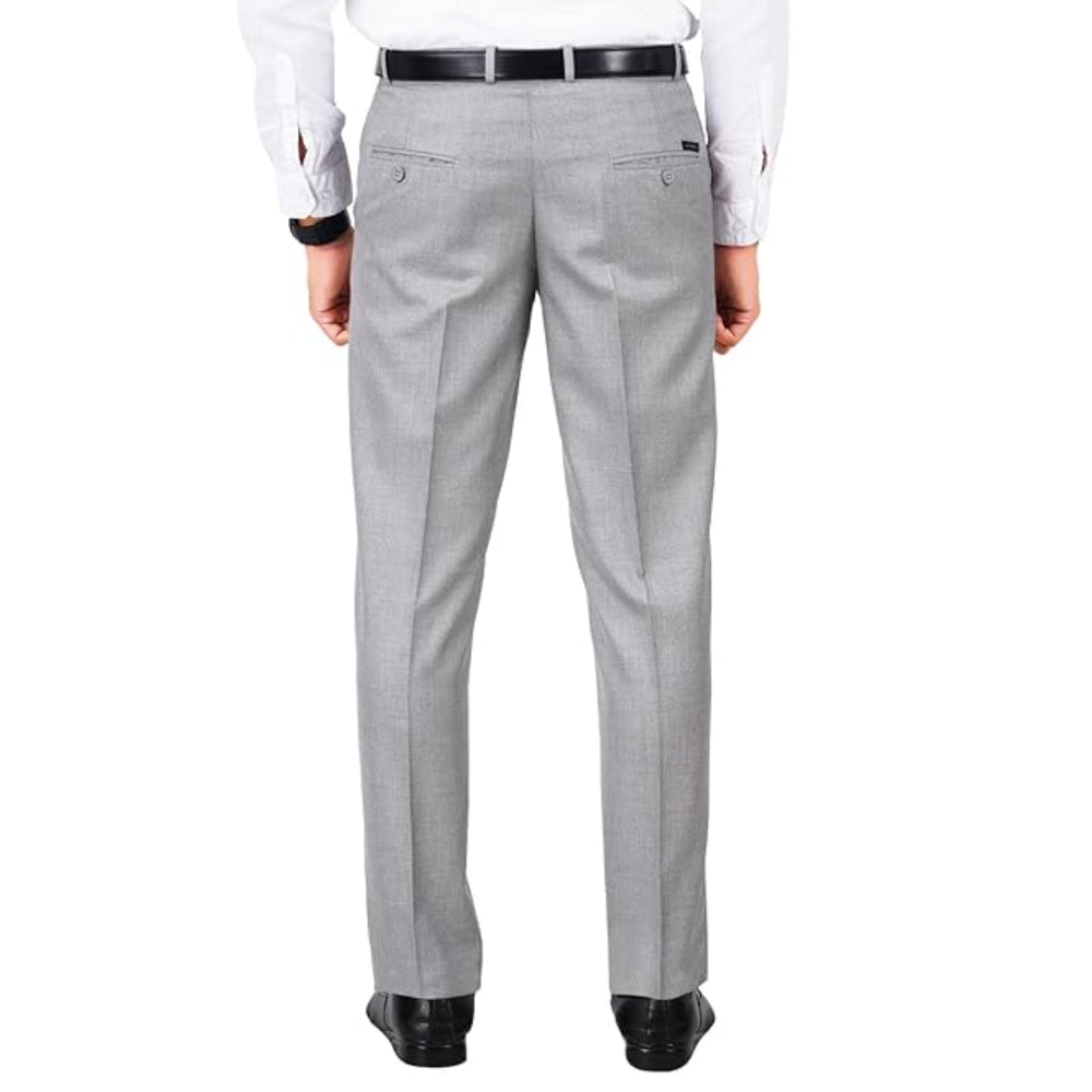 Men's Solid Formal Ash Grey Pants